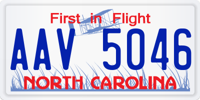 NC license plate AAV5046