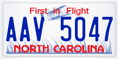 NC license plate AAV5047