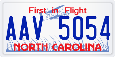 NC license plate AAV5054