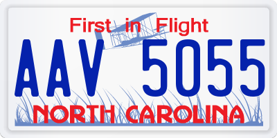 NC license plate AAV5055