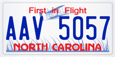 NC license plate AAV5057