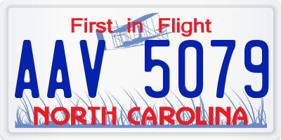 NC license plate AAV5079