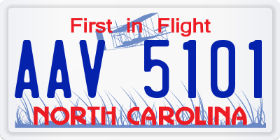 NC license plate AAV5101