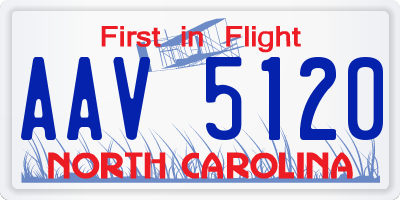 NC license plate AAV5120