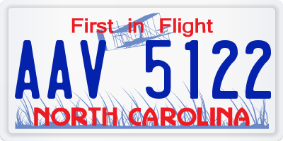 NC license plate AAV5122