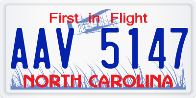 NC license plate AAV5147