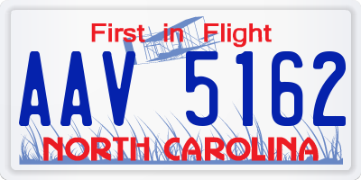 NC license plate AAV5162