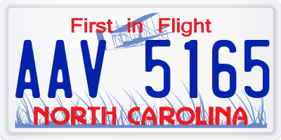 NC license plate AAV5165