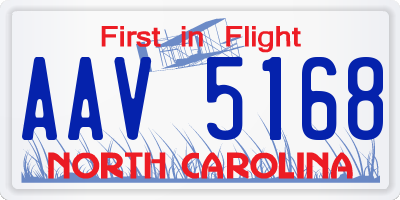 NC license plate AAV5168
