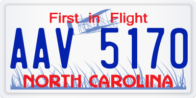 NC license plate AAV5170