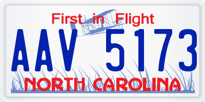 NC license plate AAV5173