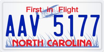 NC license plate AAV5177