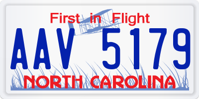 NC license plate AAV5179