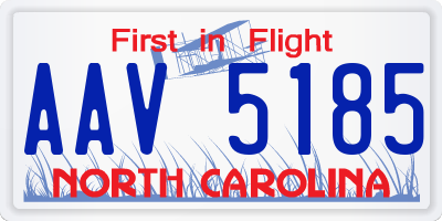NC license plate AAV5185