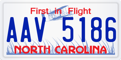 NC license plate AAV5186