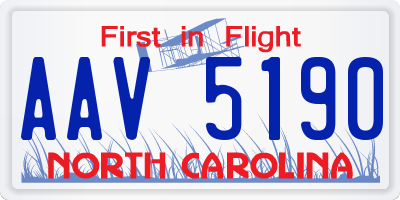 NC license plate AAV5190
