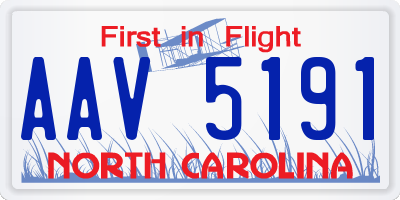 NC license plate AAV5191