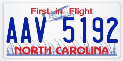 NC license plate AAV5192