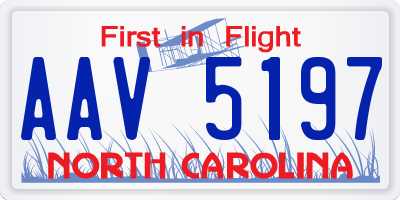 NC license plate AAV5197