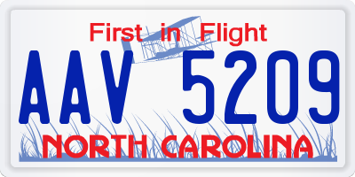 NC license plate AAV5209