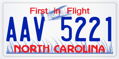 NC license plate AAV5221