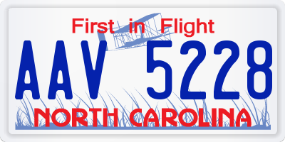 NC license plate AAV5228
