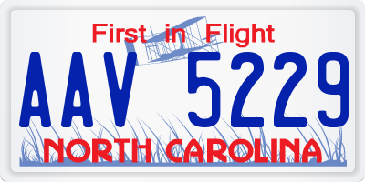 NC license plate AAV5229