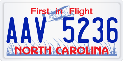 NC license plate AAV5236
