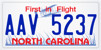 NC license plate AAV5237