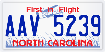NC license plate AAV5239