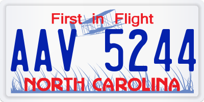 NC license plate AAV5244