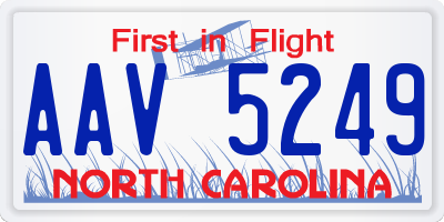 NC license plate AAV5249