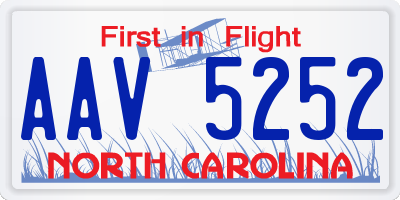 NC license plate AAV5252