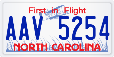 NC license plate AAV5254