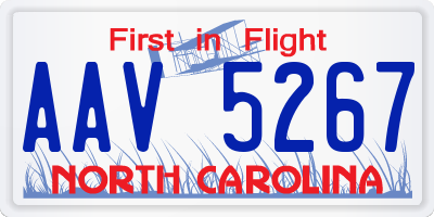 NC license plate AAV5267