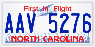NC license plate AAV5276