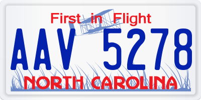 NC license plate AAV5278