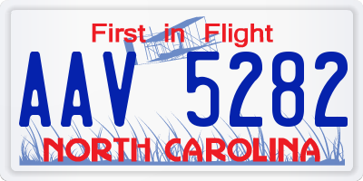 NC license plate AAV5282