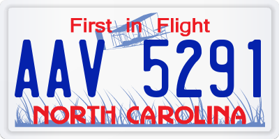 NC license plate AAV5291