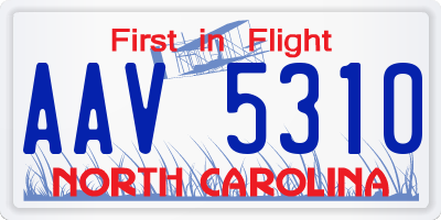NC license plate AAV5310
