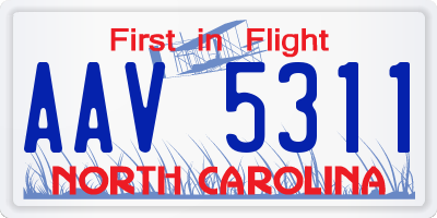 NC license plate AAV5311