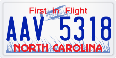 NC license plate AAV5318