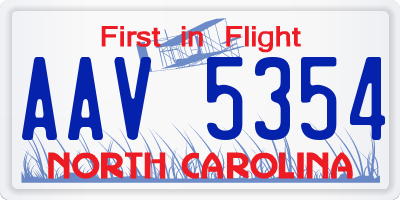 NC license plate AAV5354