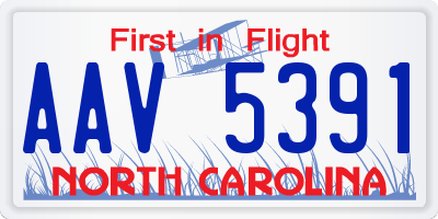 NC license plate AAV5391