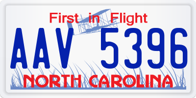 NC license plate AAV5396