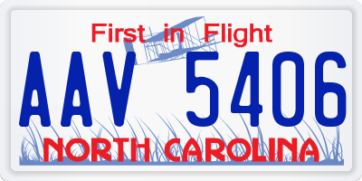 NC license plate AAV5406