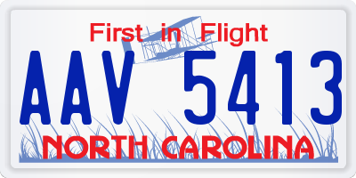 NC license plate AAV5413