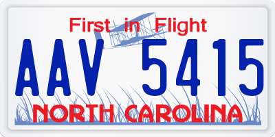 NC license plate AAV5415