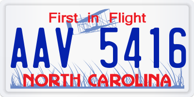 NC license plate AAV5416