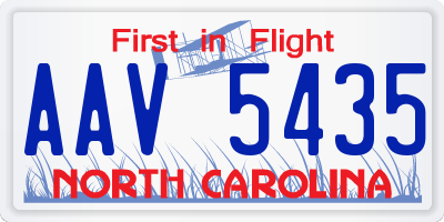 NC license plate AAV5435